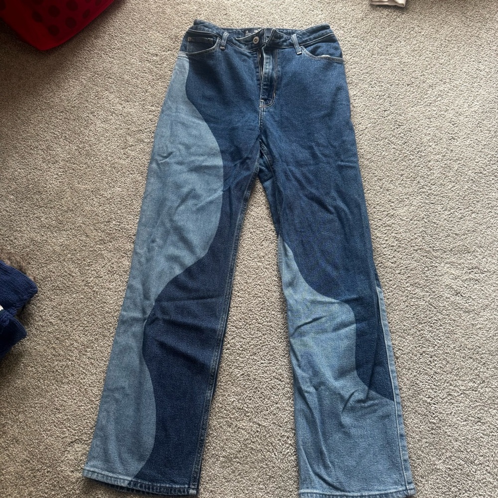 Hollister Blue Patchwork Flare Jeans